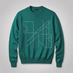 teal crew neck sweater image